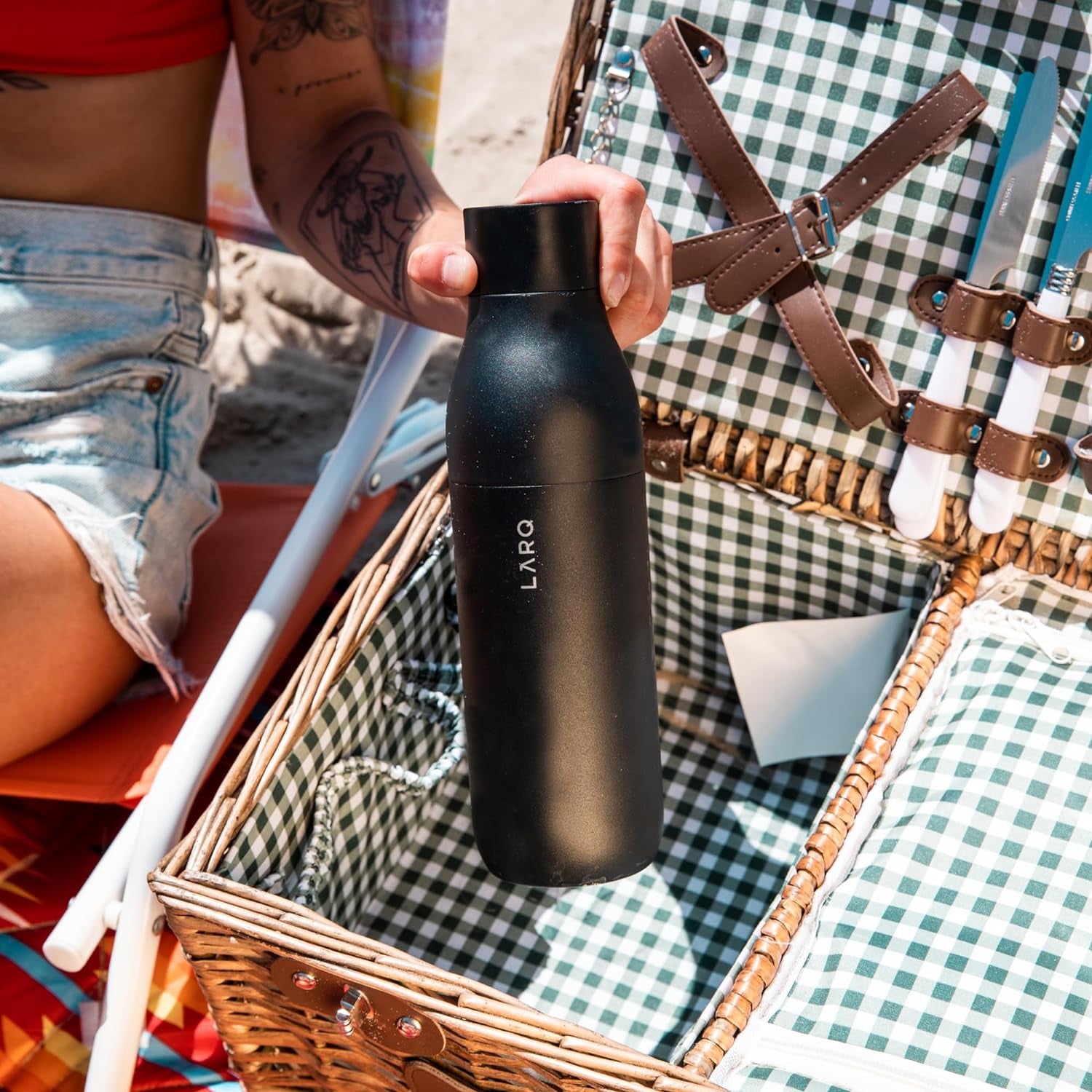 Bottle Twist Top 17Oz - Insulated Stainless Steel Water Bottle | Thermos, BPA Free | Reusable Water Bottle for Camping, Office, and Travel | Keep Drinks Cold and Hot, Obsidian Black