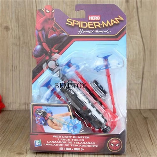 New Spiderman Anime Figures PVC Funny Spider Man Launcher Set Gloves Model Toys for Kids Brinquedos New Year'S Gift