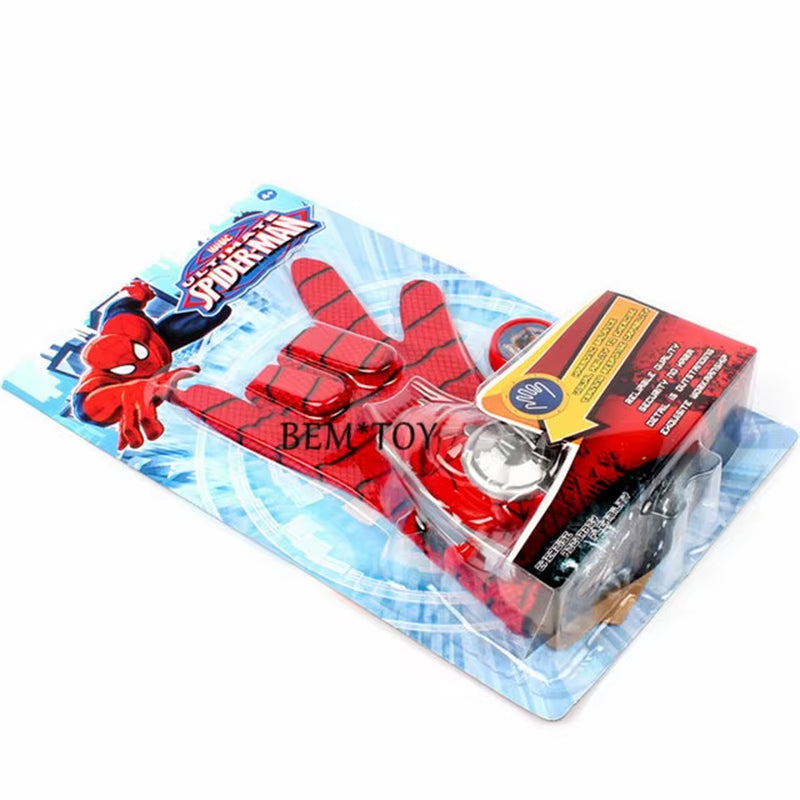 New Spiderman Anime Figures PVC Funny Spider Man Launcher Set Gloves Model Toys for Kids Brinquedos New Year'S Gift