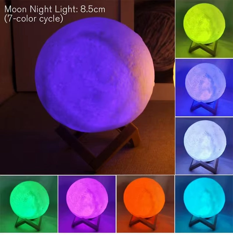 D5 Moon Box Lamp LED Night Light Battery Powered with Stand Starry Lamp Bedroom Decor Night Lights Kids Gift Moon Lamp Xmas Gift